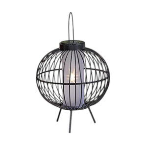 Lightscapes Outdoor Safe Solar Metal Lantern with Light Show Black